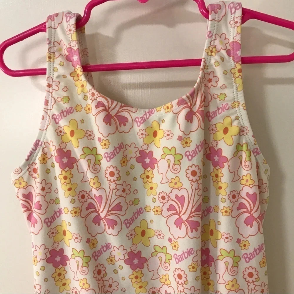 3/$15  x Forever 21 girls ONE PIECE floral hibiscus print bathing suit size 9/10